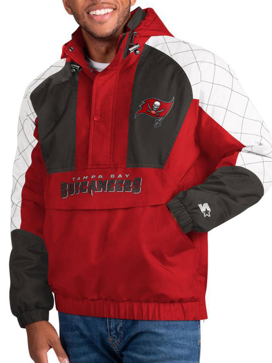 Tampa Bay Buccaneers Check Half-Snap Pullover Jacket