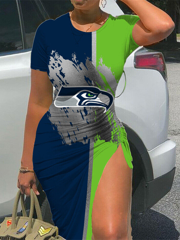 Seattle Seahawks Women's Slit Bodycon Dress