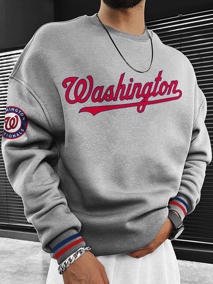 Washington Nationals Fashion Men's Crewneck Sweatshirt