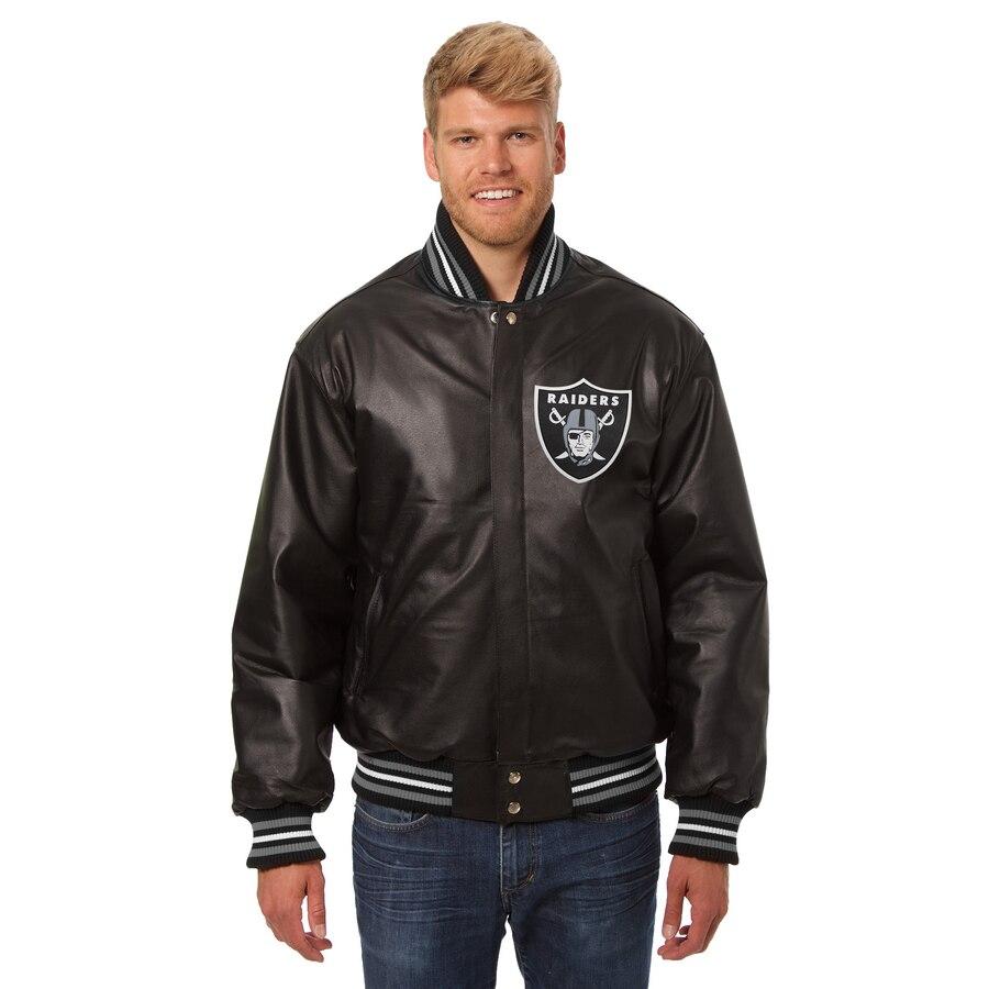 LAS VEGAS RAIDERS JH DESIGN LEATHER JACKET - BLACK