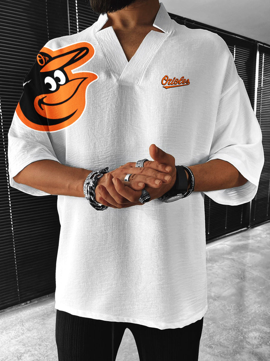 Baltimore Orioles MLB Men's Comfortable V-Neck Short Sleeve Top