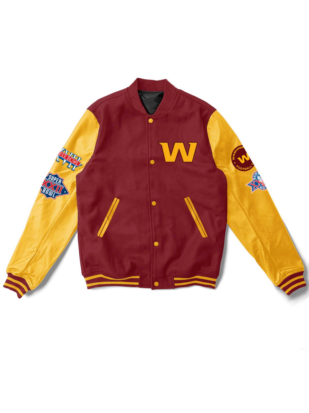 Washington Commanders Football Team Fashion Printed Varsity Jacket
