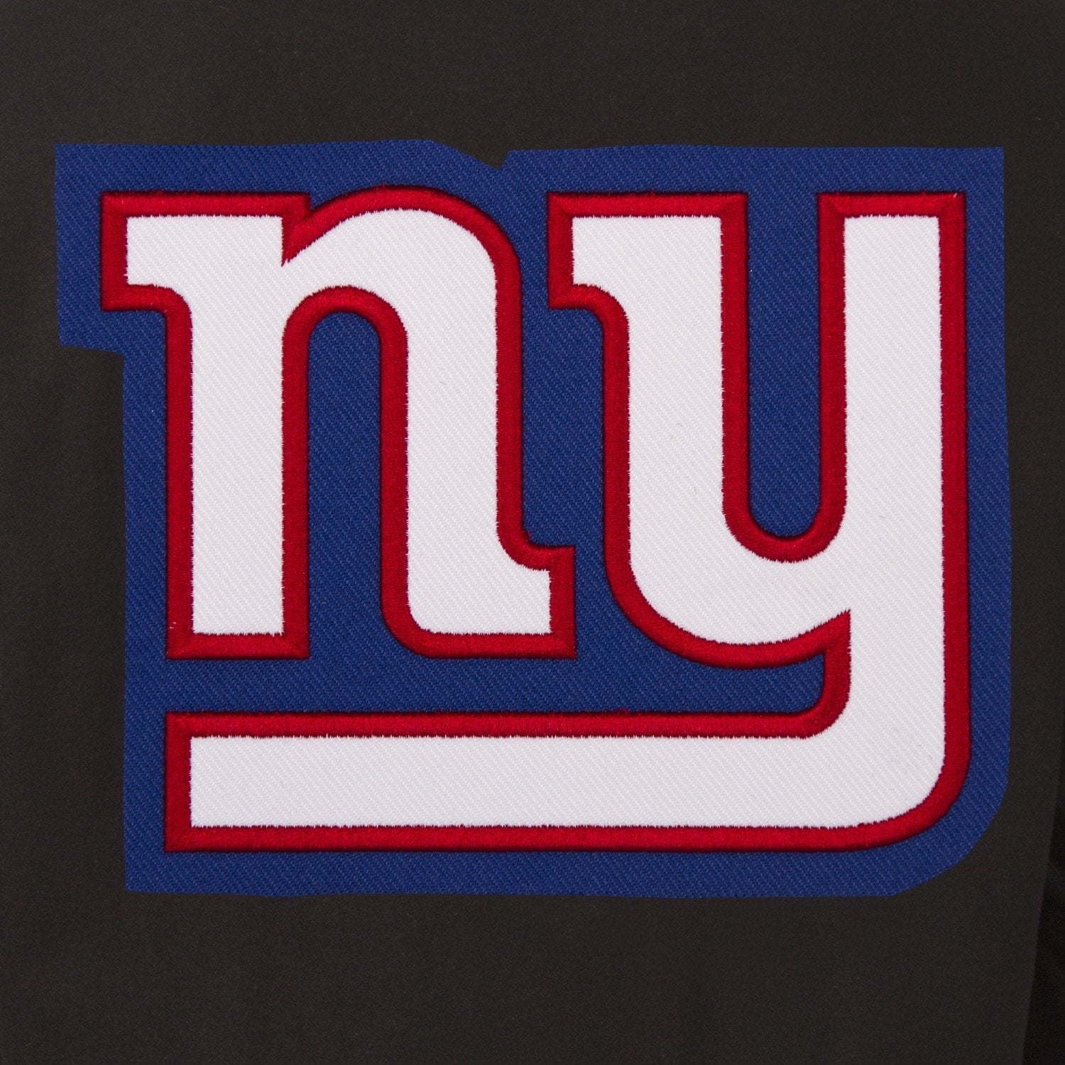 NEW YORK GIANTS WOOL & LEATHER REVERSIBLE JACKET W/ EMBROIDERED LOGOS - BLACK