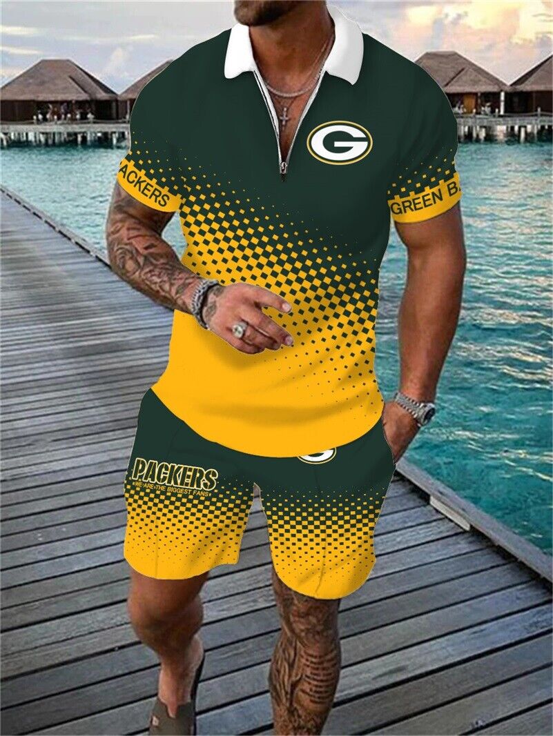 Green Bay Packers Limited Edition Polo Shirt And Shorts Two-Piece Suits