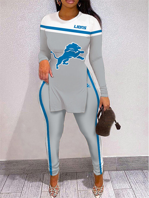 Detroit Lions Limited Edition High Slit Shirts And Leggings Two-Piece Suits
