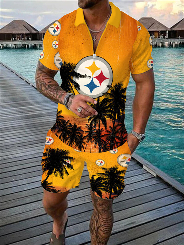 Pittsburgh Steelers Limited Edition Polo Shirt And Shorts Two-Piece Suits