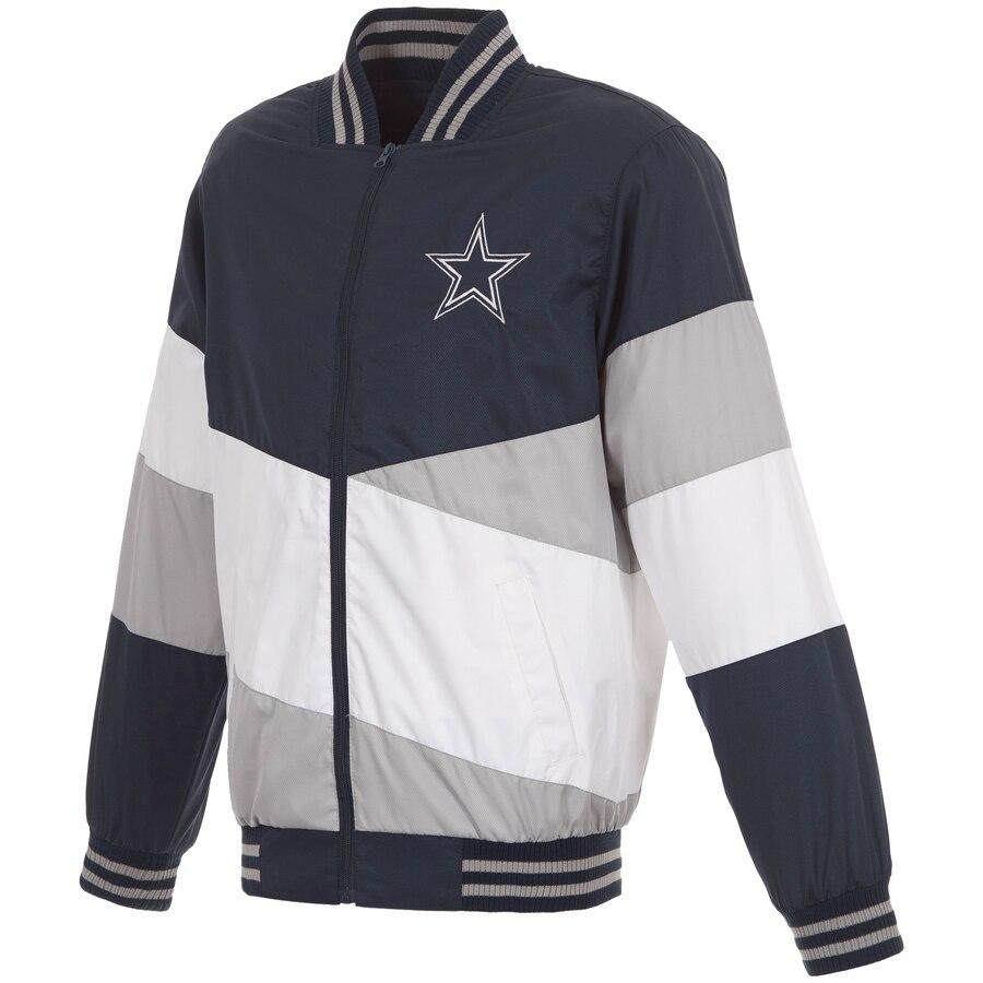 DALLAS COWBOYS RIPSTOP FULL-ZIP JACKET - NAVY/GRAY