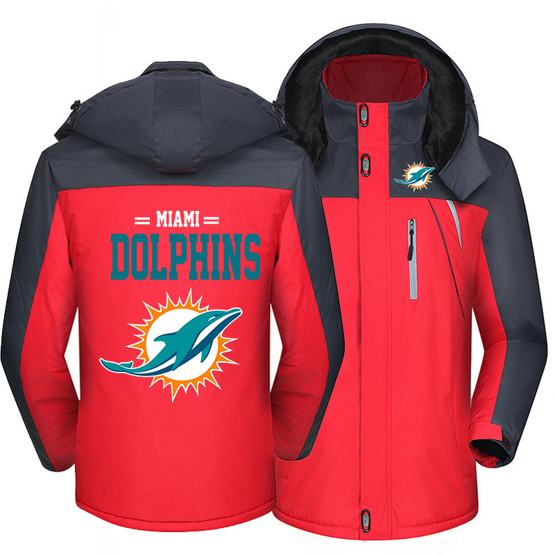 Miami Dolphins Warm Hoodie Fleece Coat Winter Jacket Coat Ski Suit