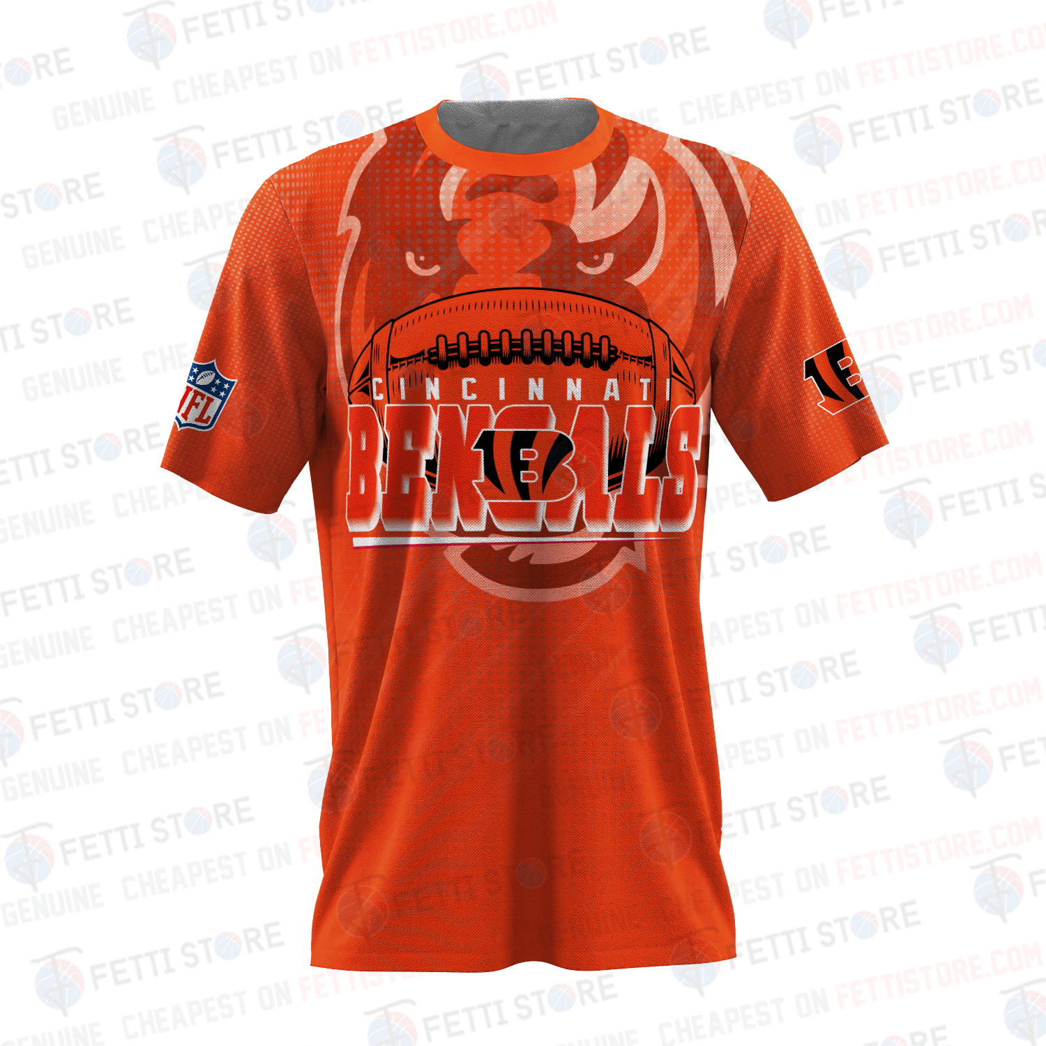Cincinnati Bengals American Football Pattern 3D T-Shirt