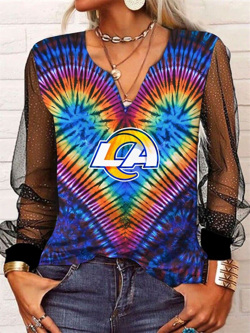 Los Angeles Rams Long Sleeve V-neck Lace Shirt