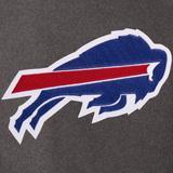 BUFFALO BILLS WOOL & LEATHER REVERSIBLE JACKET W/ EMBROIDERED LOGOS - CHARCOAL/BLACK