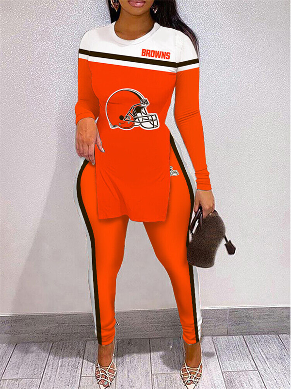 Cleveland Browns Limited Edition High Slit Shirts And Leggings Two-Piece Suits