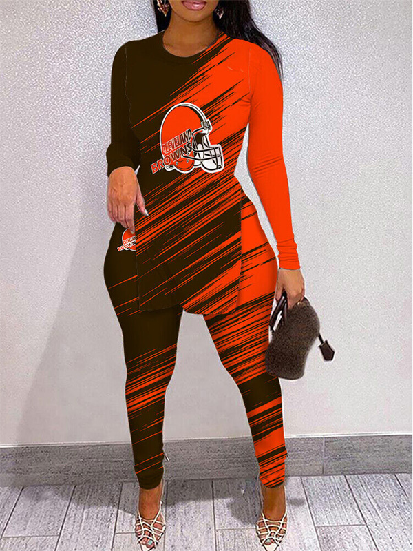 Cleveland Browns Limited Edition High Slit Shirts And Leggings Two-Piece Suits