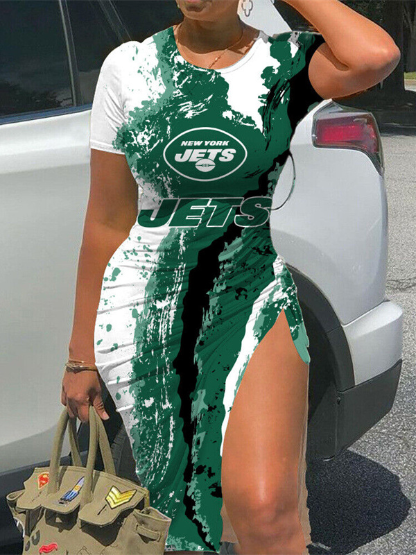 New York Jets Women's Slit Bodycon Dress