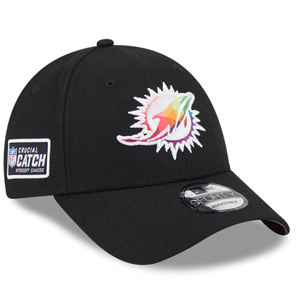 Miami Dolphins Men's Black 2023 Crucial Catch 9FORTY Adjustable Hat
