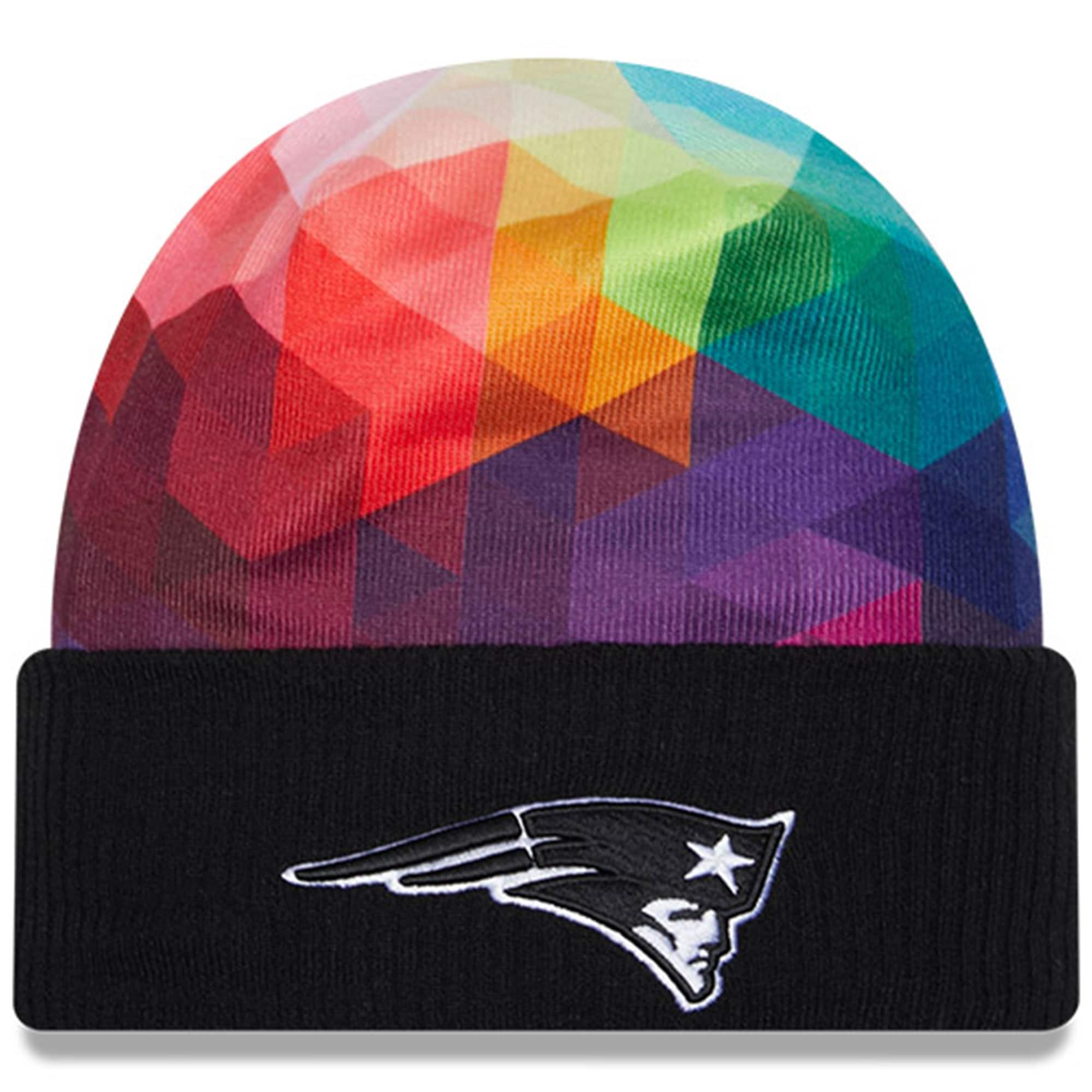 New England Patriots Youth Black 2023 Crucial Catch Cuffed Knit Hat