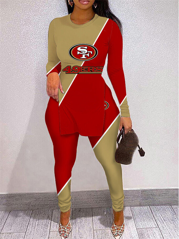 San Francisco 49ers Limited Edition High Slit Shirts And Leggings Two-Piece Suits