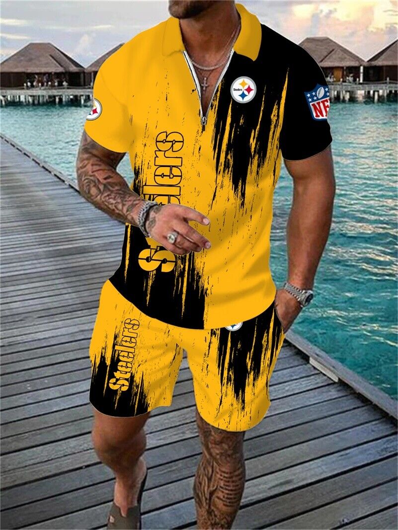 Pittsburgh Steelers Limited Edition Polo Shirt And Shorts Two-Piece Suits
