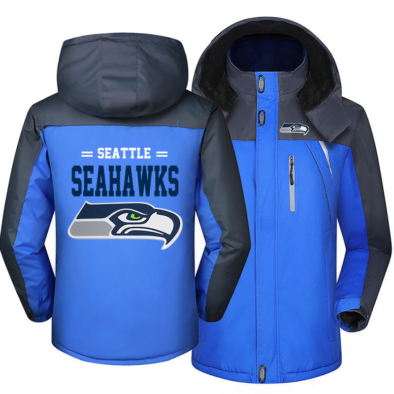 Seattle Seahawks Warm Hoodie Fleece Coat Winter Jacket Coat Ski Suit