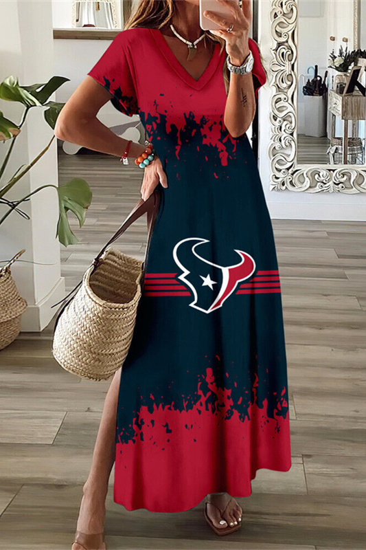 V-Neck Sexy Side Slit Long Dress