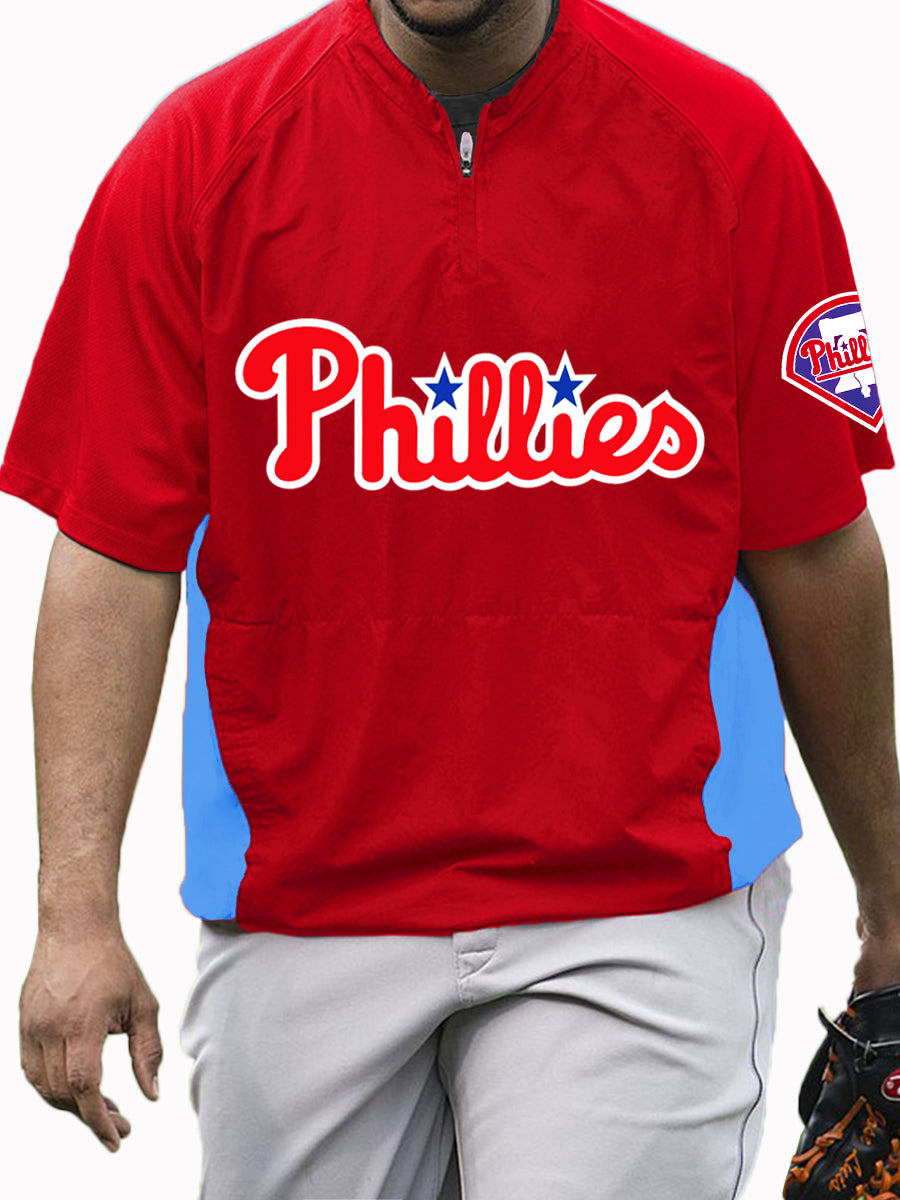 Philadelphia Phillies MLB Men's Raglan Short Sleeve Sports Top