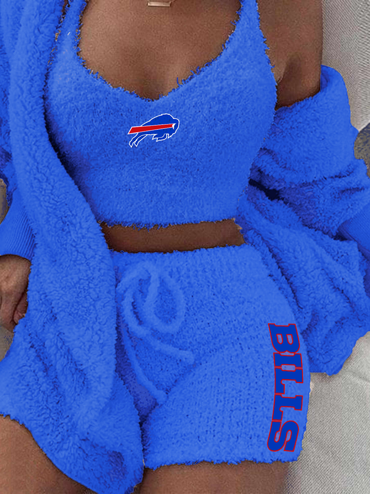 Buffalo Bills Cardigan Shorts Vest 3-Piece Suit