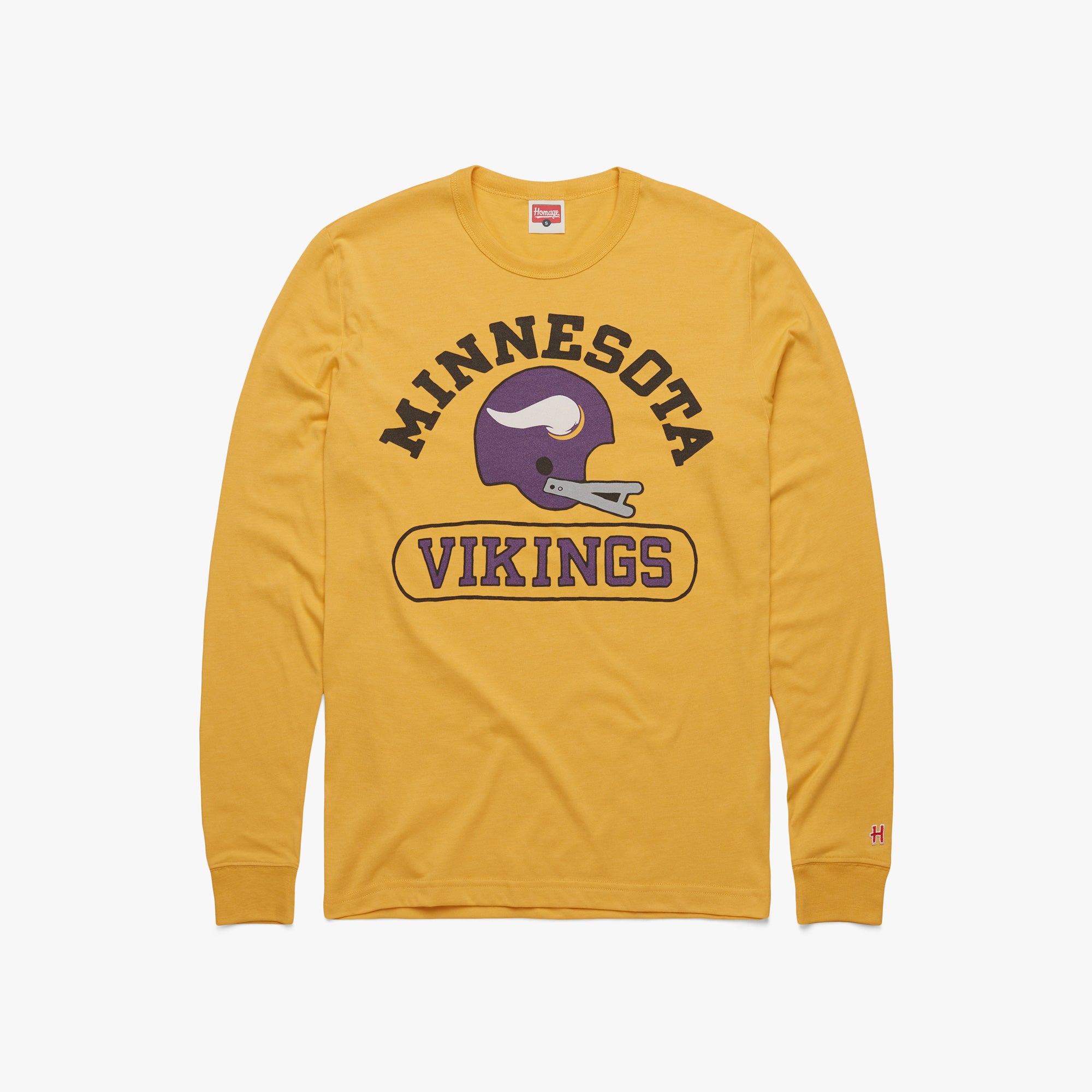Minnesota Vikings Throwback Helmet Long Sleeve Tee