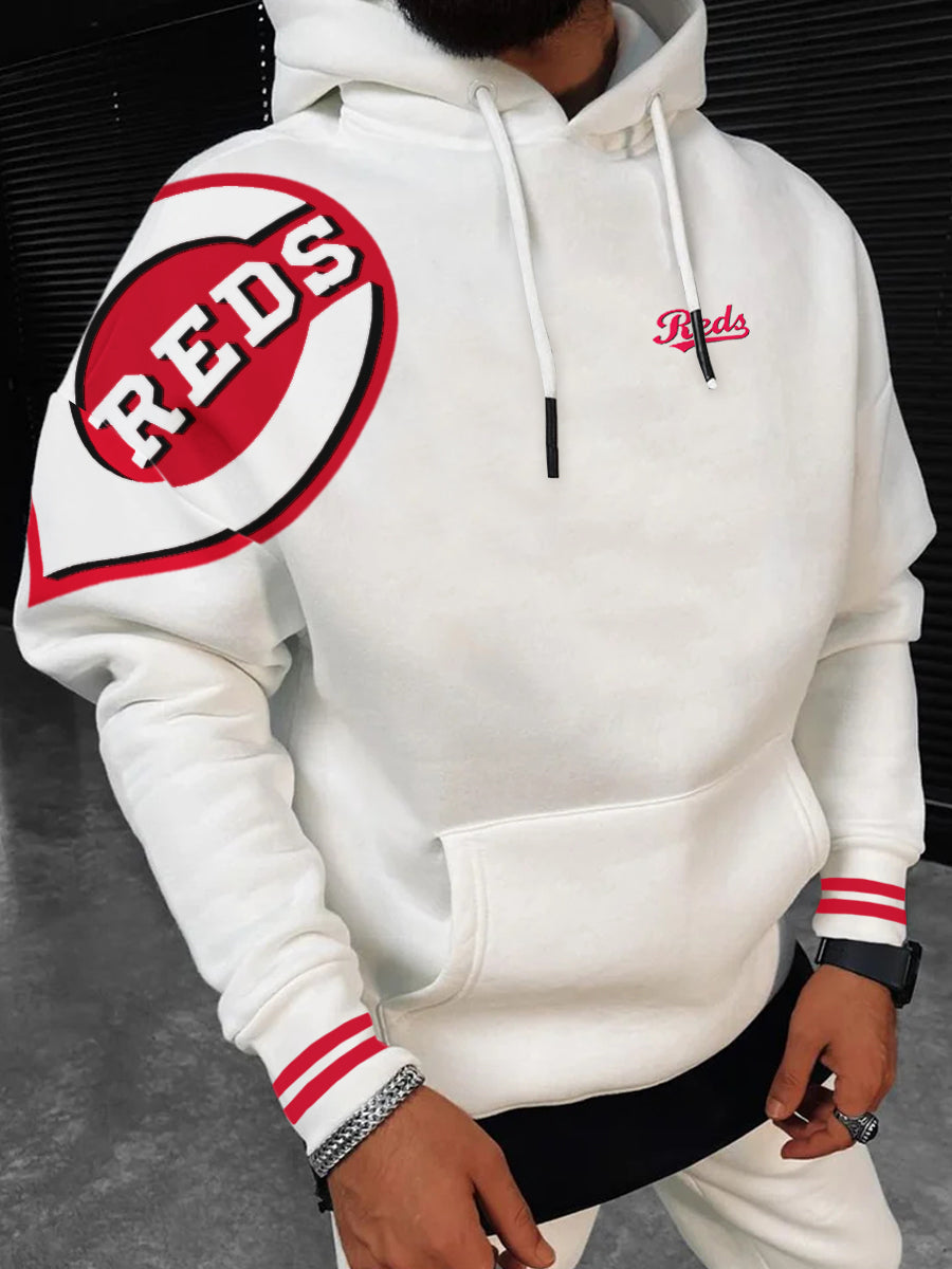 Cincinnati Reds Fashion Men's Crewneck Hooded