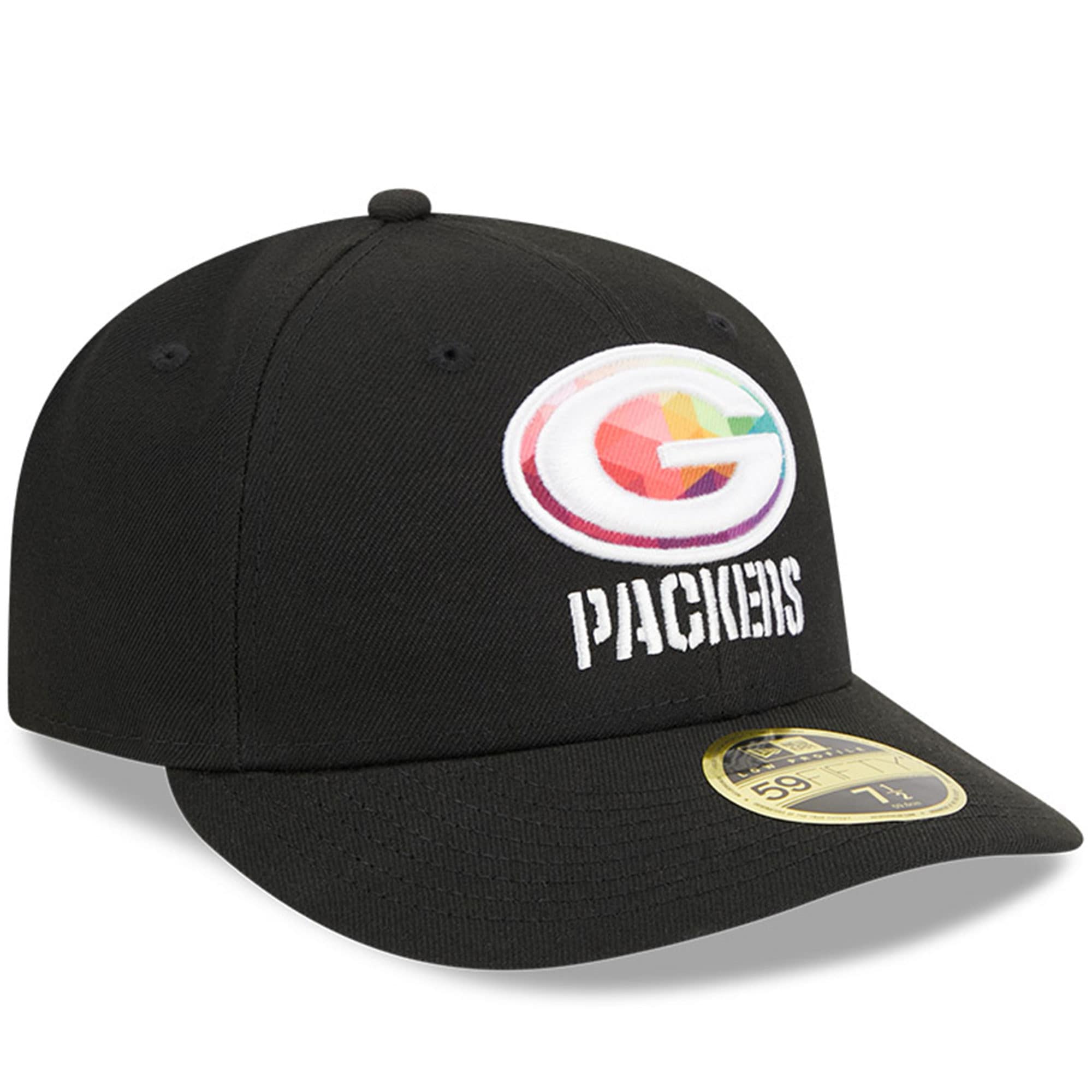 Green Bay Packers Men's   Black 2023  Crucial Catch Low Profile 59FIFTY Fitted Hat