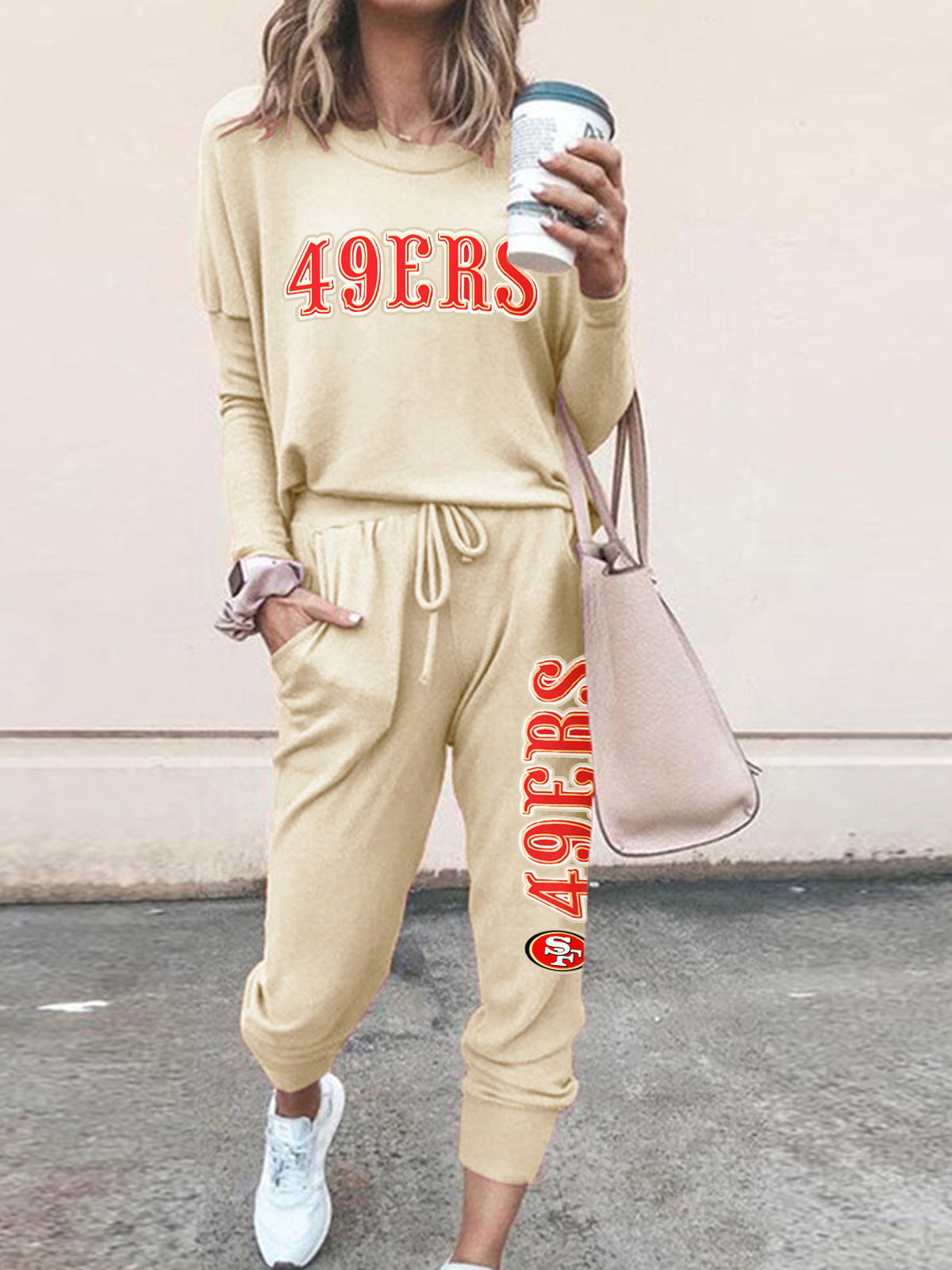 San Francisco 49ers Fashion Long Sleeve Casual Two Piece Suit