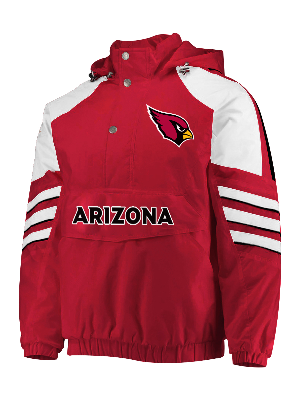 Arizona Cardinals Half-Snap Hoodie Jacket