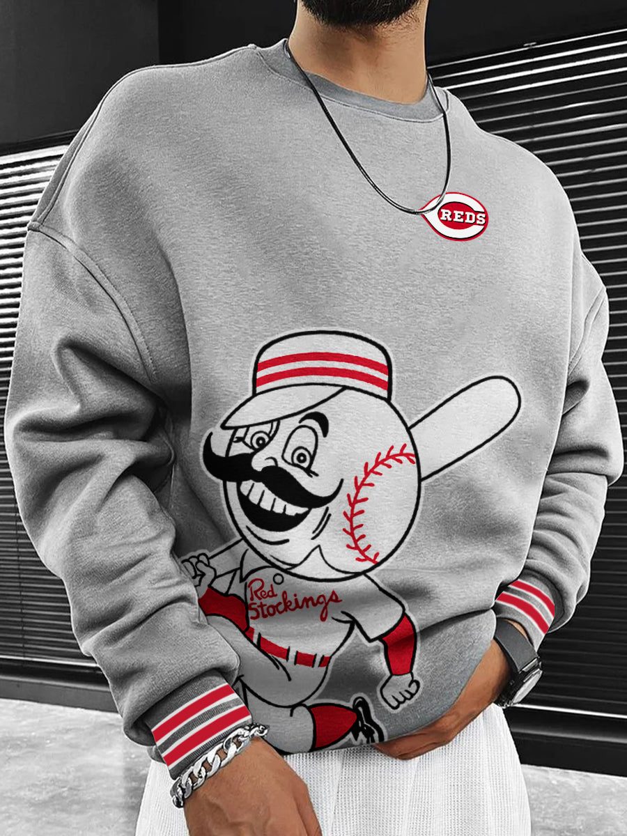 Cincinnati Reds Fashion Men's Crewneck Sweatshirt