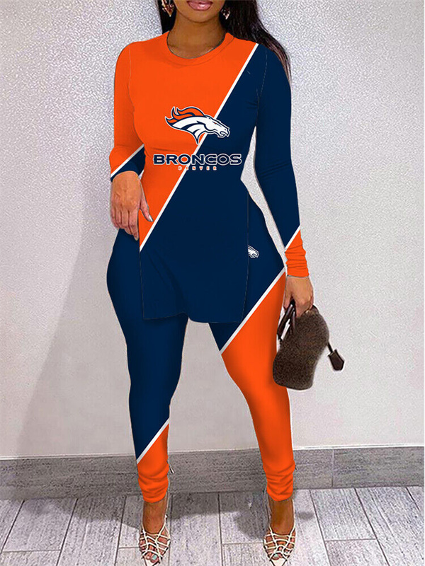 Denver Broncos Limited Edition High Slit Shirts And Leggings Two-Piece Suits