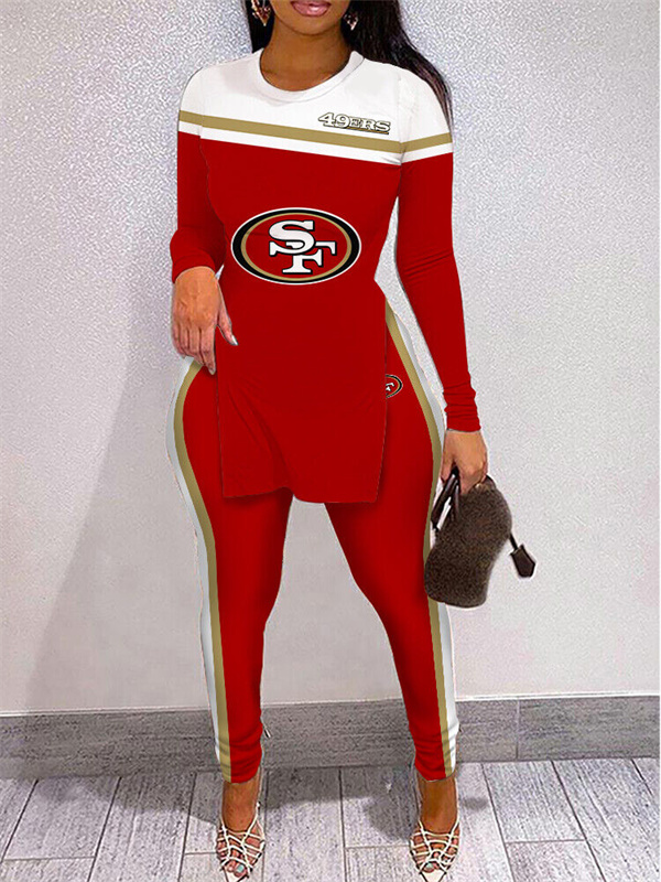 San Francisco 49ers Limited Edition High Slit Shirts And Leggings Two-Piece Suits