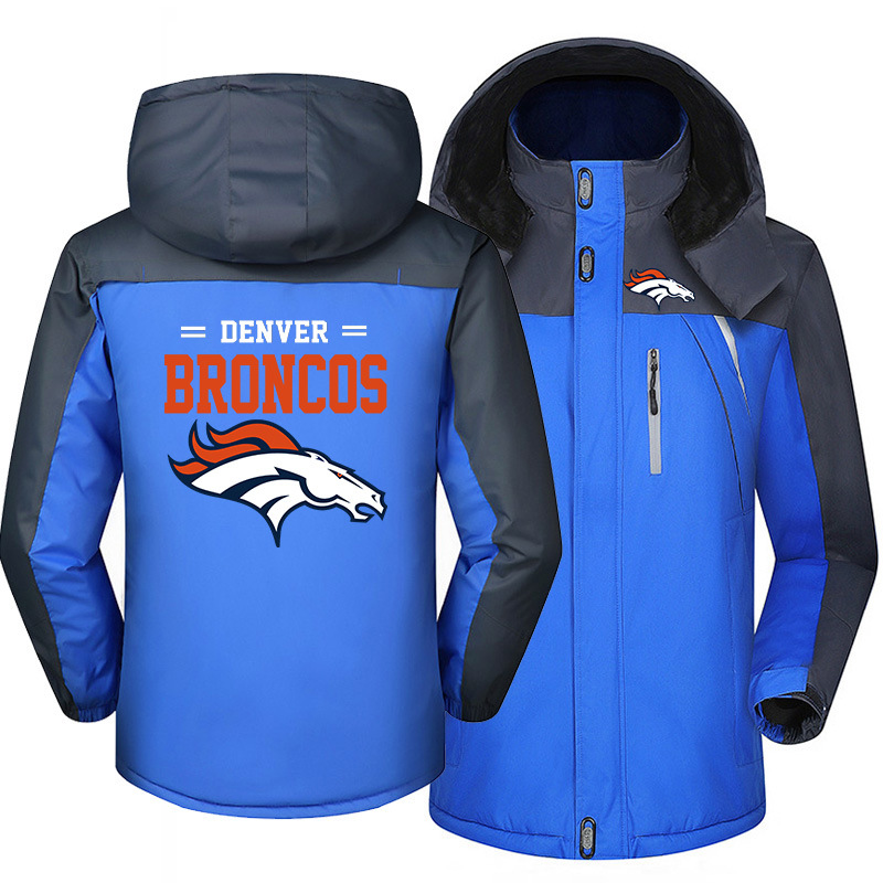 Denver Broncos Warm Hoodie Fleece Coat Winter Jacket Coat Ski Suit