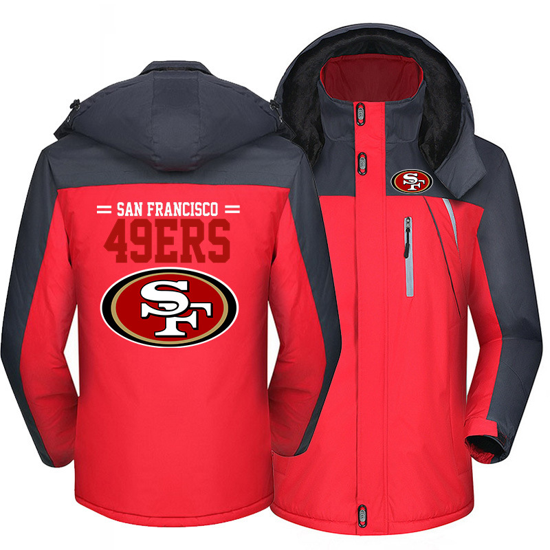 San Francisco 49ers Warm Hoodie Fleece Coat Winter Jacket Coat Ski Suit