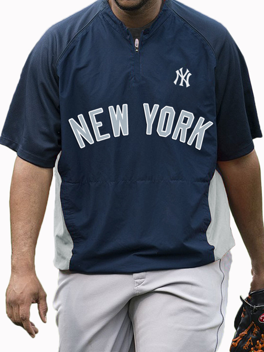 New York Yankees MLB Men's Raglan Short Sleeve Sports Top