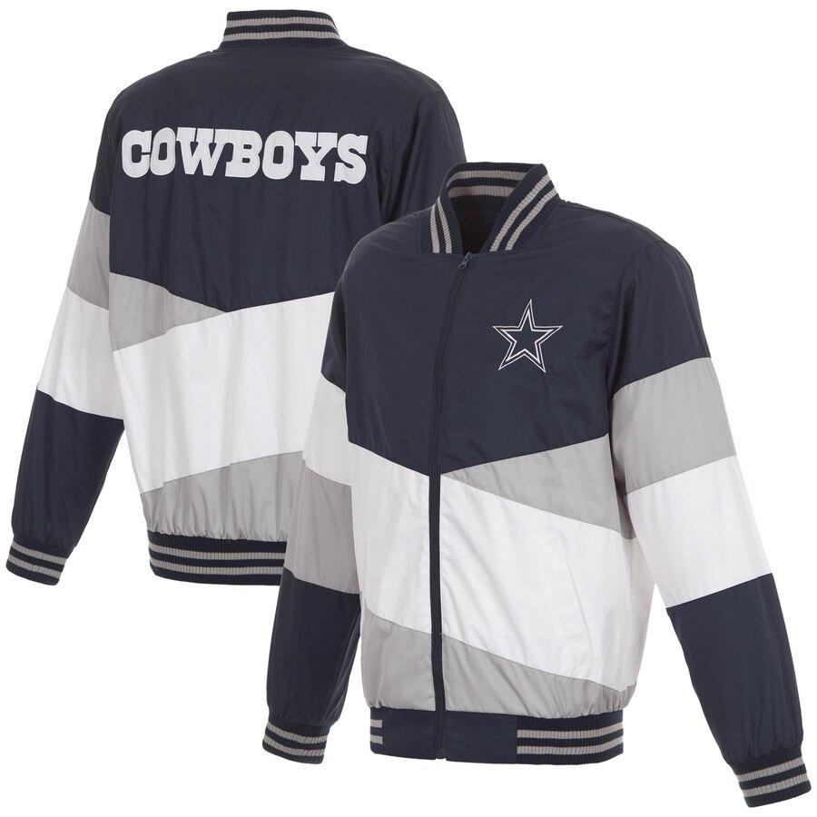 DALLAS COWBOYS RIPSTOP FULL-ZIP JACKET - NAVY/GRAY
