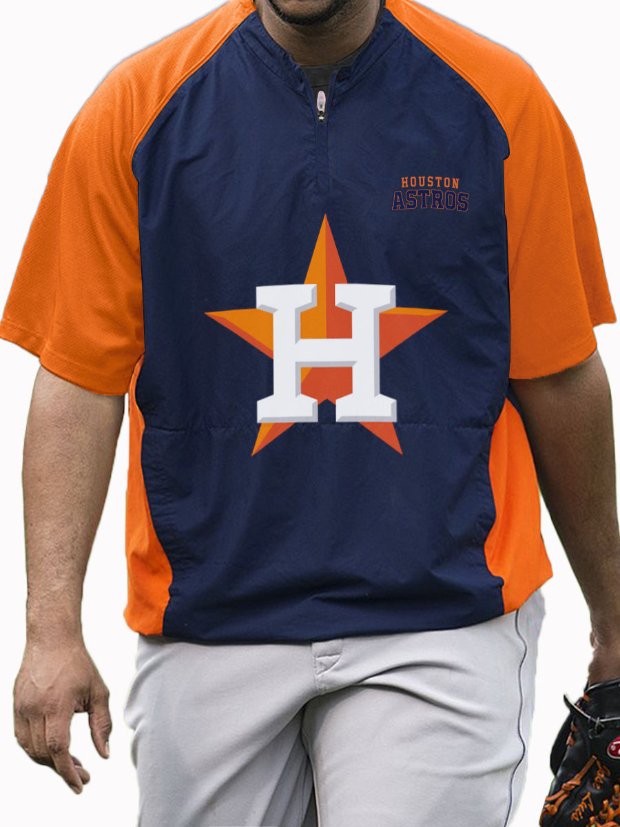 Houston Astros MLB Men's Raglan Short Sleeve Sports Top
