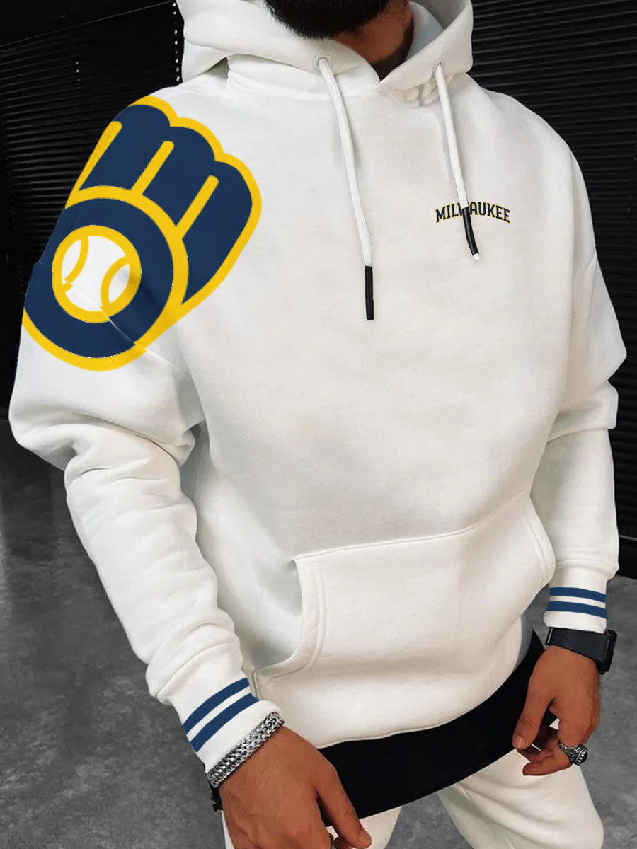 Milwaukee Brewers  Fashion Men's Crewneck Hooded