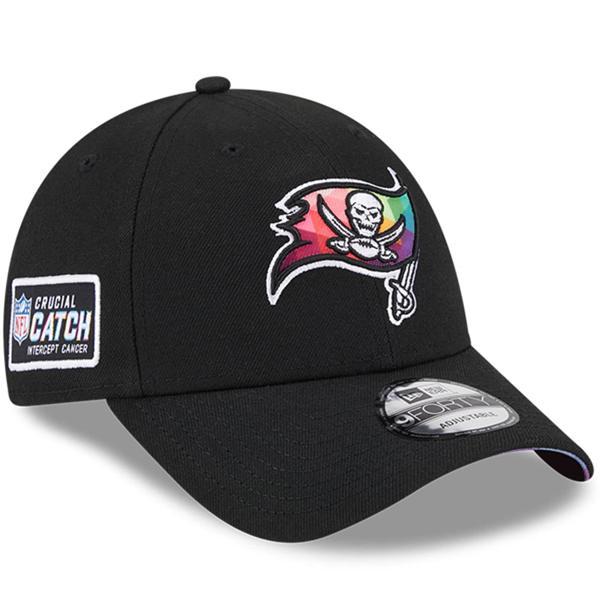 Tampa Bay Buccaneers Men's Black 2023 Crucial Catch 9FORTY Adjustable Hat