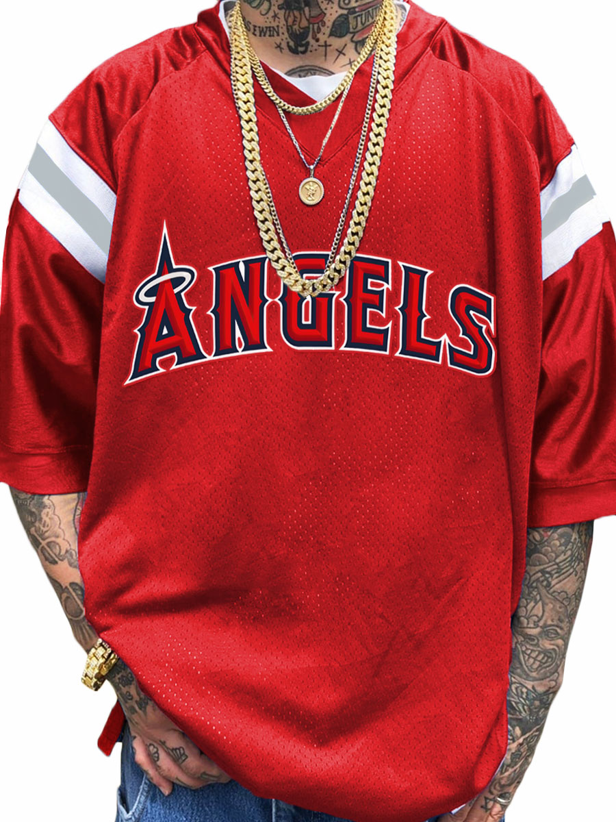 Los Angeles Angels MLB Men's Fashion V-Neck Short Sleeve Jersey
