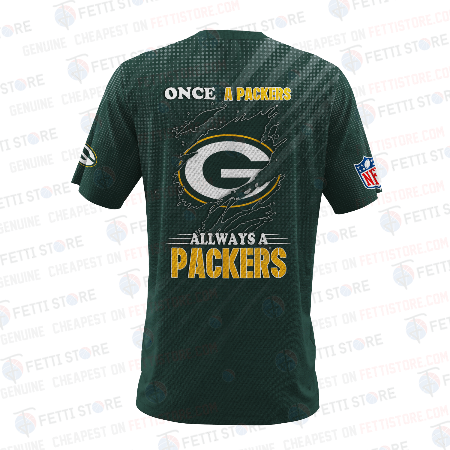 Green Bay Packers American Football Pattern 3D T-Shirt