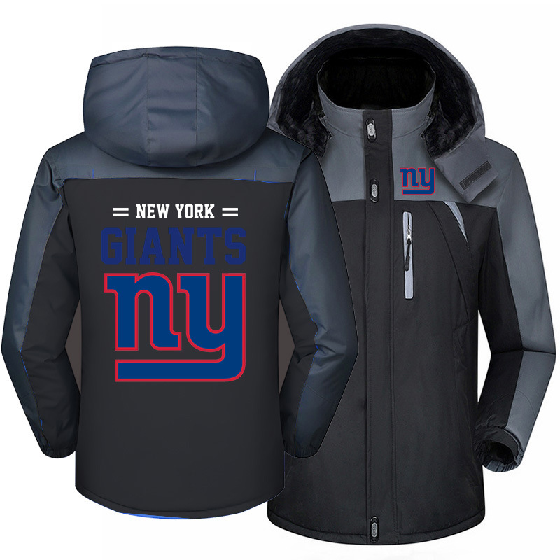 New York Giants Warm Hoodie Fleece Coat  Winter Jacket Coat Ski Suit