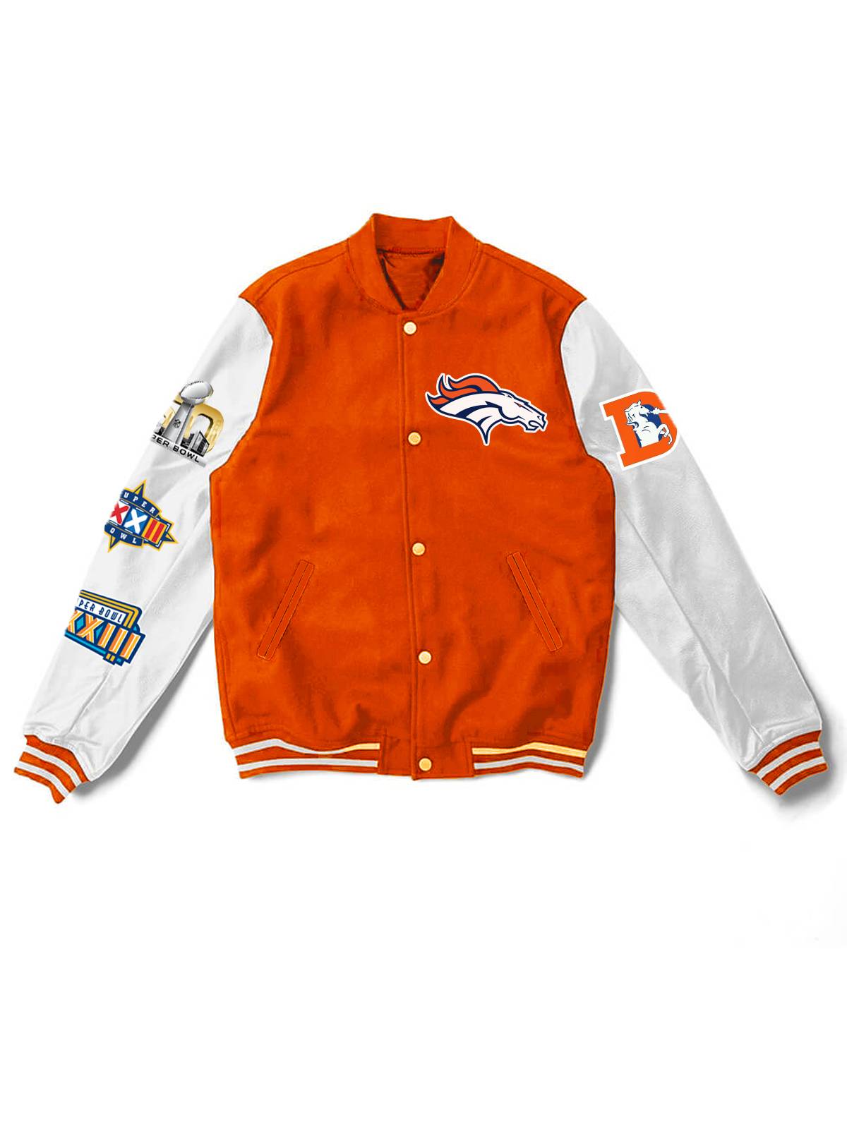Denver Broncos Fashion Printed Varsity Jacket