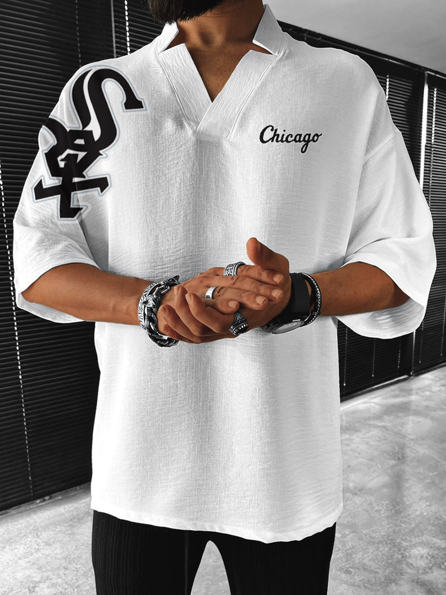Chicago White Sox MLB Men's Comfortable V-Neck Short Sleeve Top
