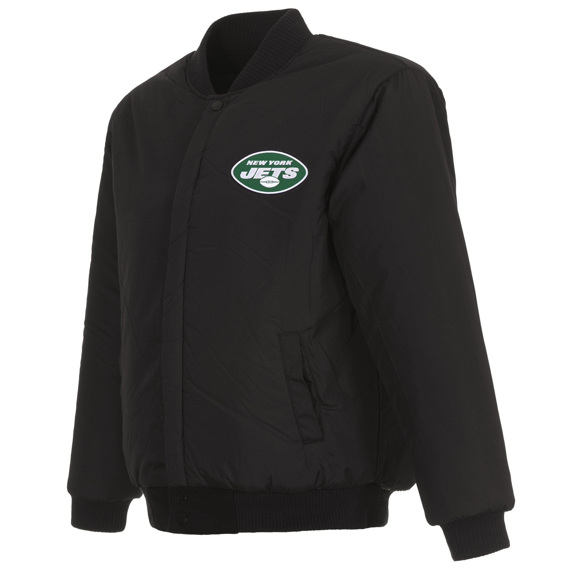 NEW YORK JETS REVERSIBLE WOOL JACKET - BLACK