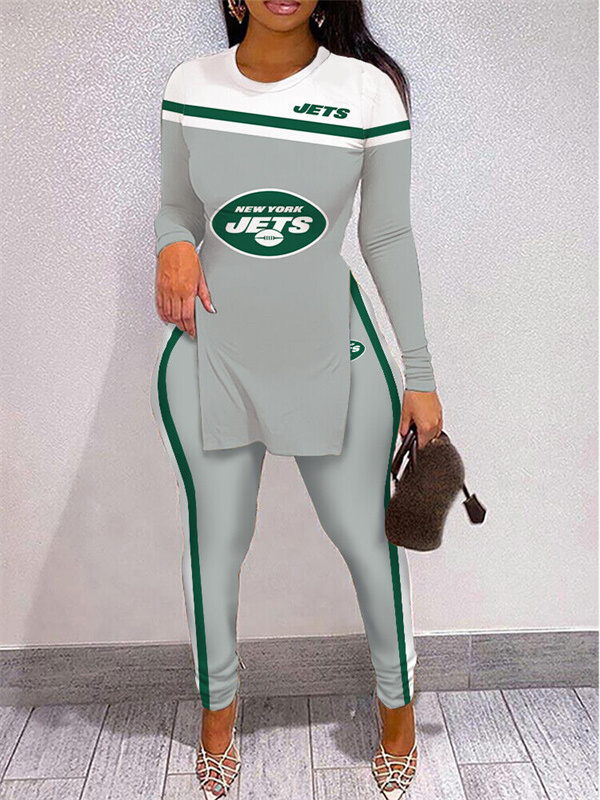 New York Jets Limited Edition High Slit Shirts And Leggings Two-Piece Suits