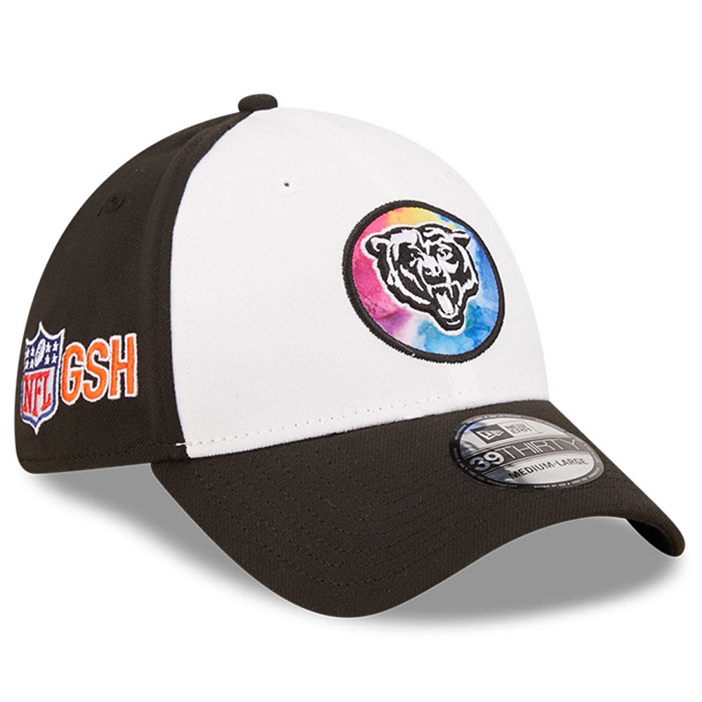 Chicago Bears Men's White/Black 2022 Crucial Catch 39THIRTY Coaches Flex Hat