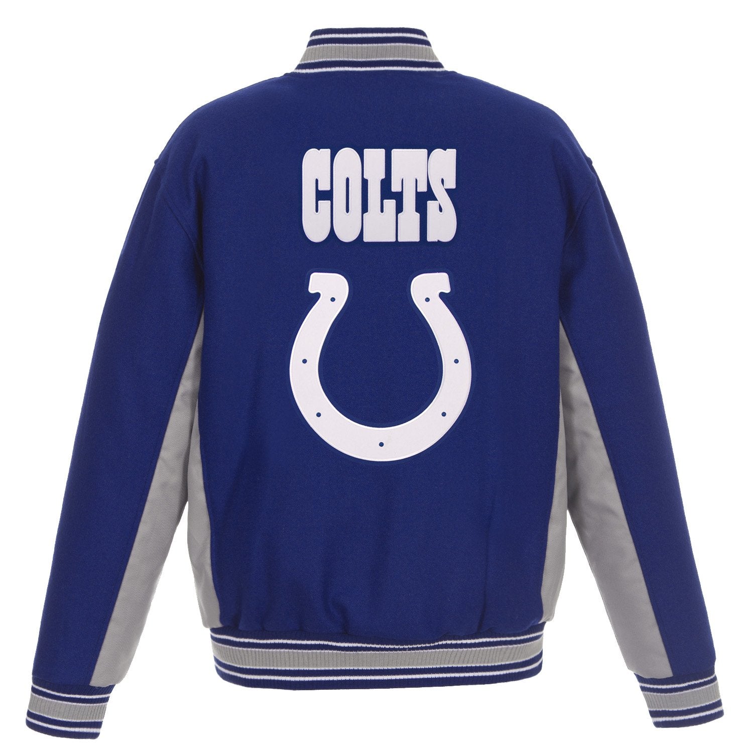 INDIANAPOLIS COLTS JH DESIGN WOOL REVERSIBLE FULL-SNAP JACKET – ROYAL
